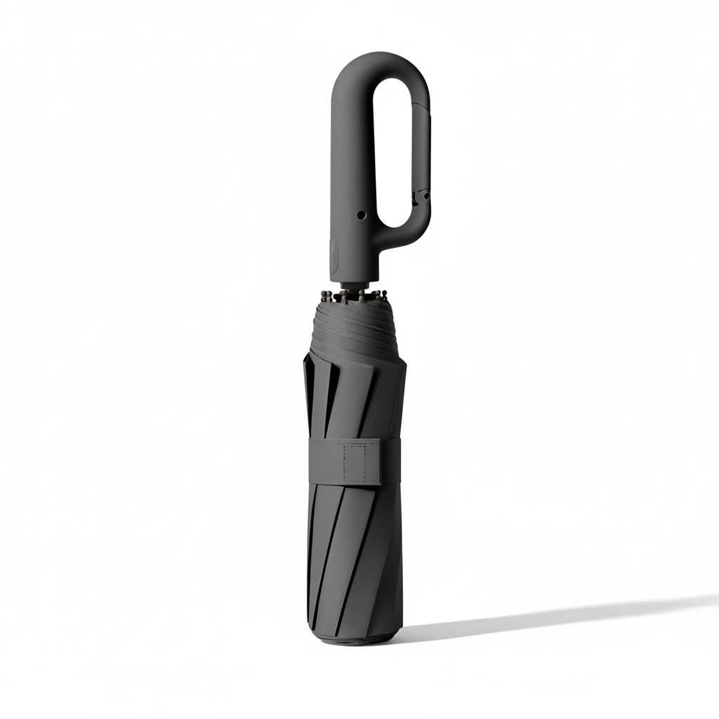 Wind and Rain Umbrella with Automatic Carabiner Handle