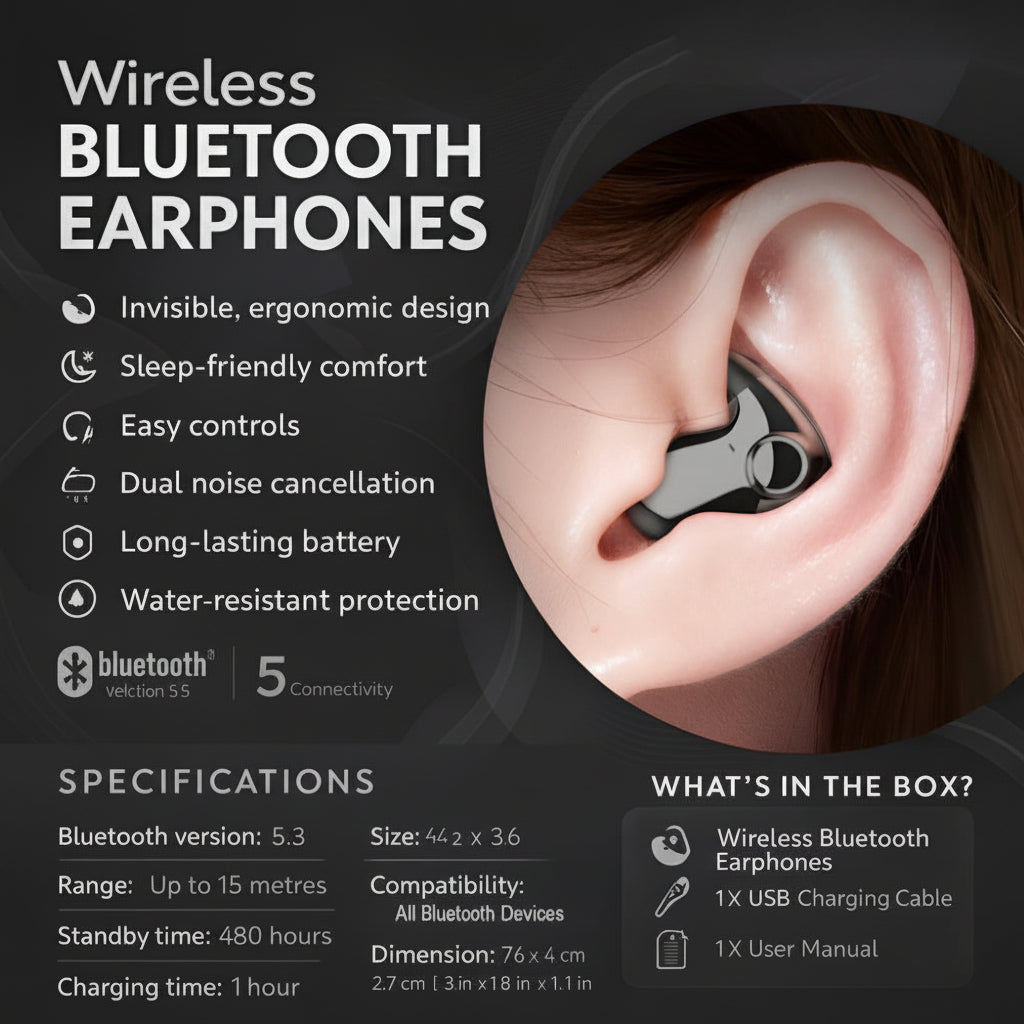 Wireless Bluetooth Noise-Cancelling In-Ear Headphones