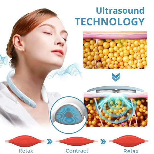 Wireless Ultrasonic Lymphatic Drainage Neck Massager