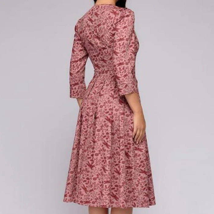 Women's A-Line Midi Dress with Pockets