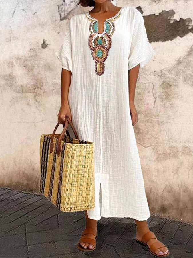 Women's Airy Flowing Summer Kaftan Dress