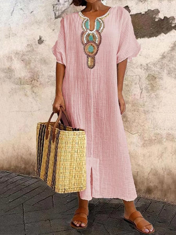 Women's Airy Flowing Summer Kaftan Dress