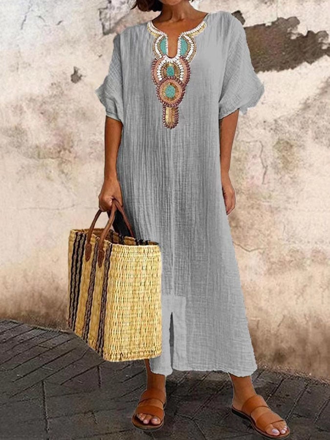 Women's Airy Flowing Summer Kaftan Dress