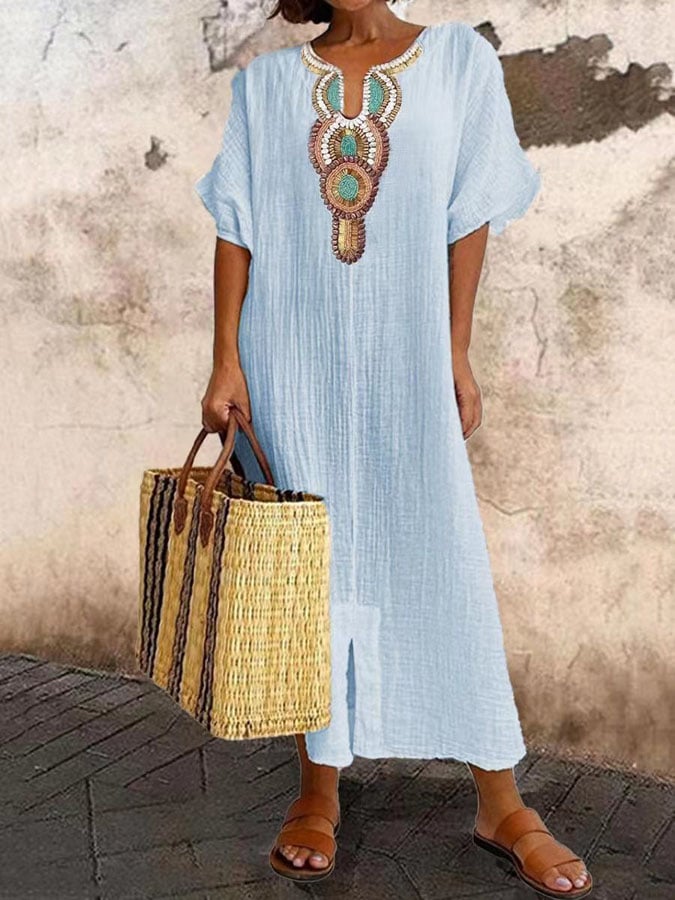 Women's Airy Flowing Summer Kaftan Dress