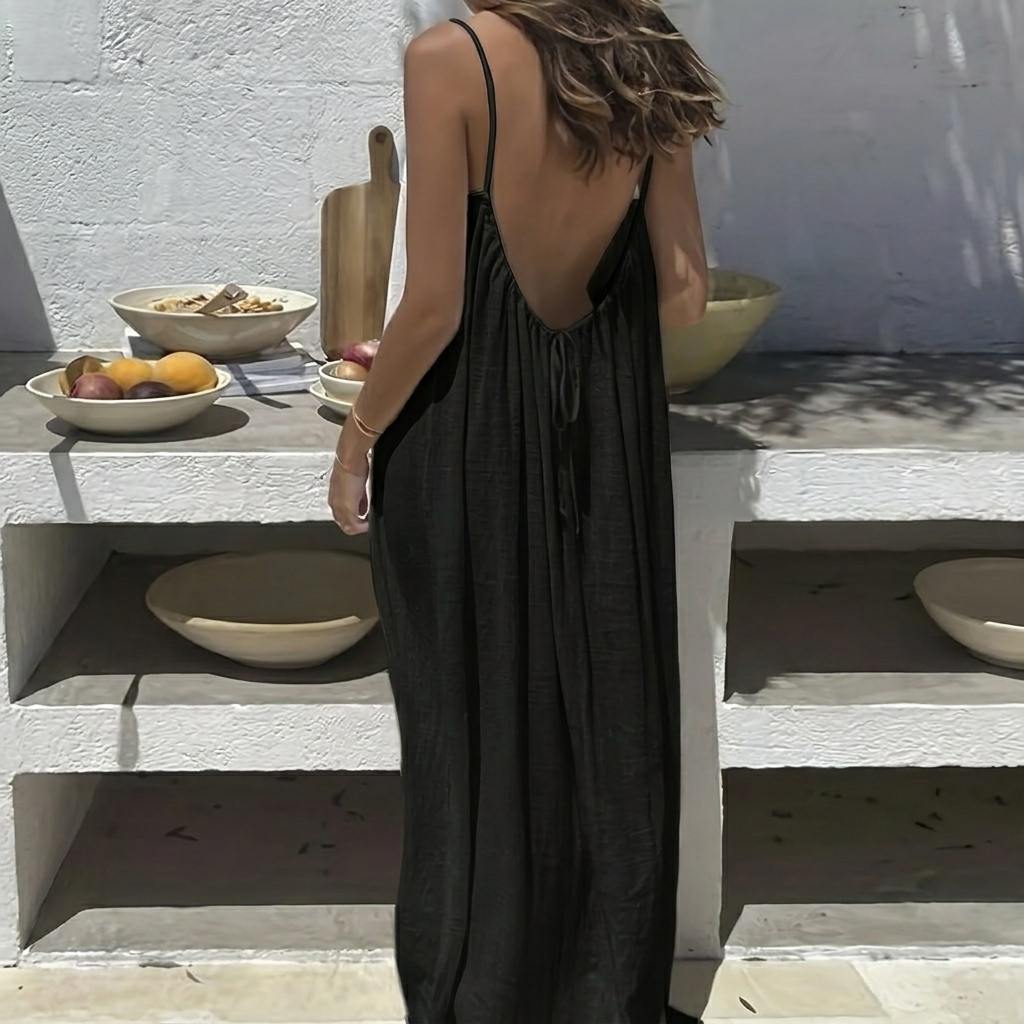 Women's Backless Loose Fit Long Lounge Dress