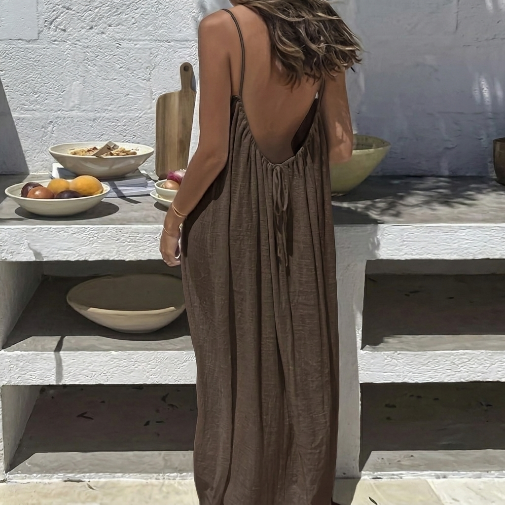 Women's Backless Loose Fit Long Lounge Dress