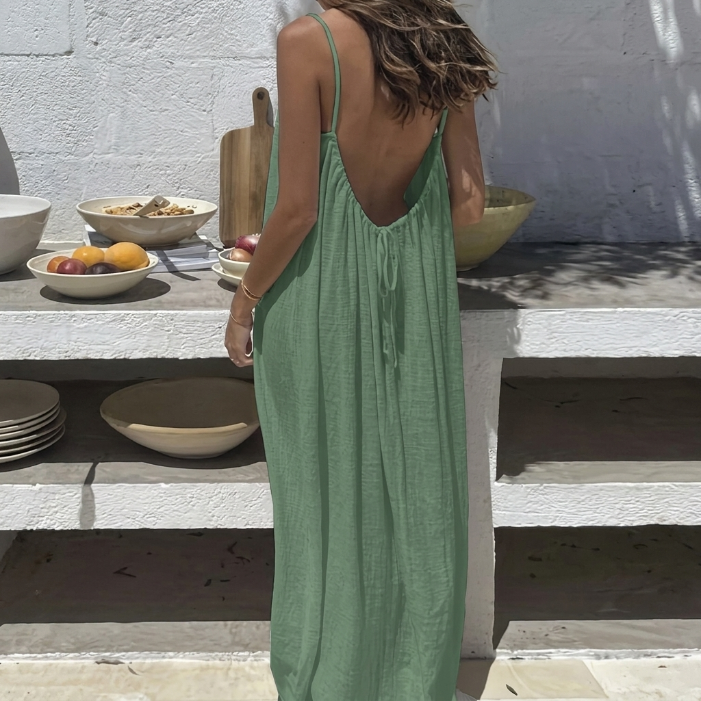 Women's Backless Loose Fit Long Lounge Dress