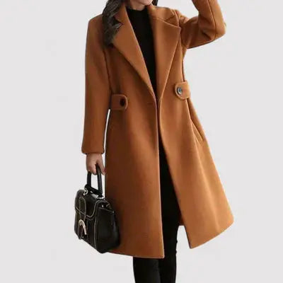 Women's Belted Coat with Statement Buttons