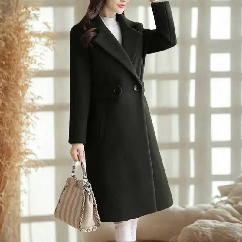Women's Belted Coat with Statement Buttons