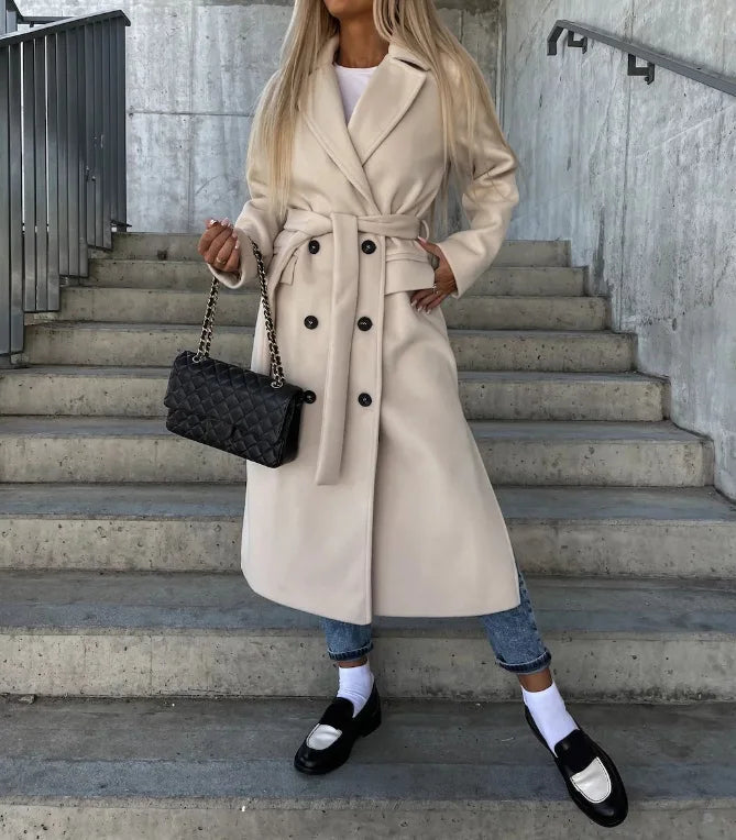 Women's Belted Double-Breasted Coat