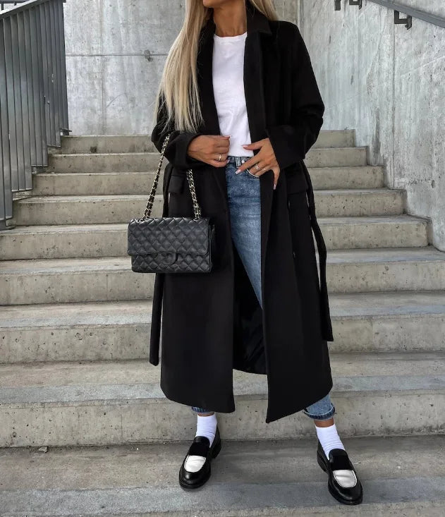 Women's Belted Double-Breasted Coat