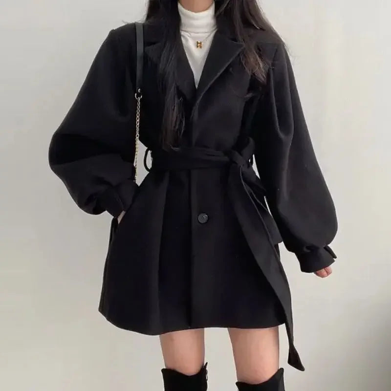 Women's Belted Wrap Mini Coat