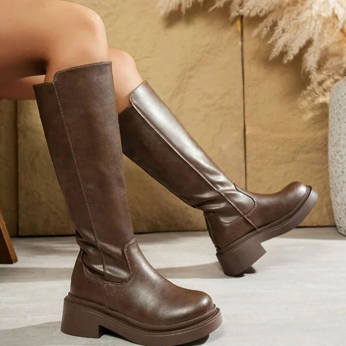 Women's Block-Heel Knee-High Boots