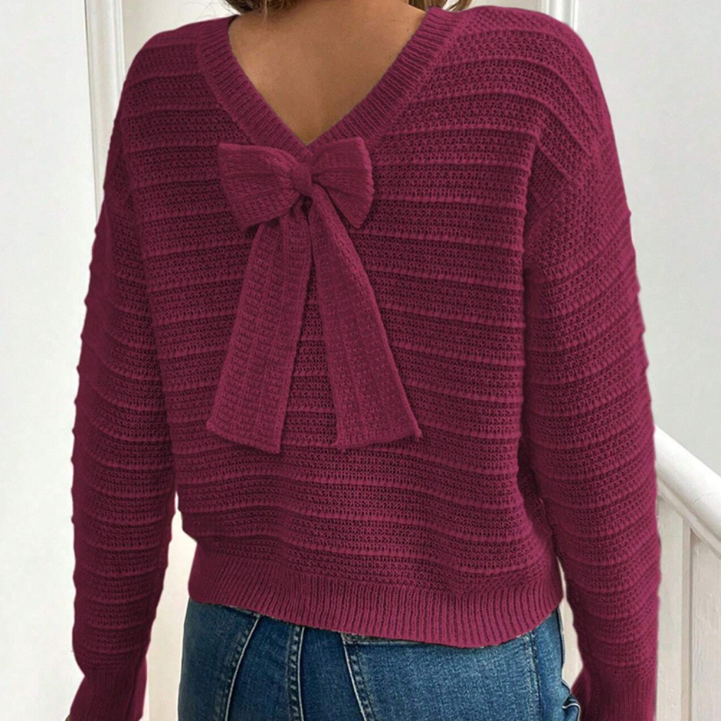 Women's Bow-Back Pullover Sweater