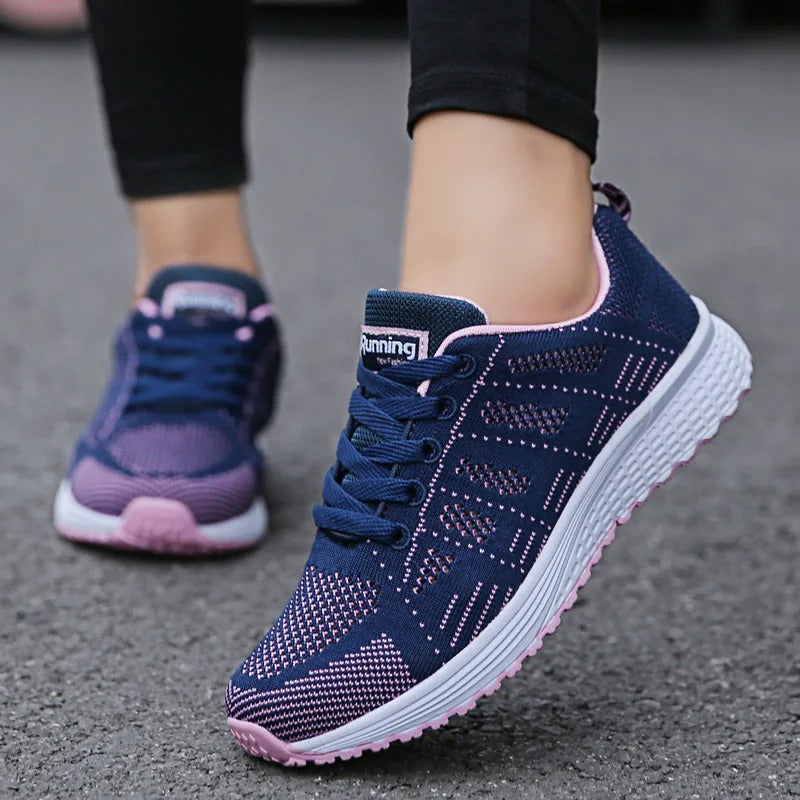 Women's Breathable Casual Sneakers with White Soles