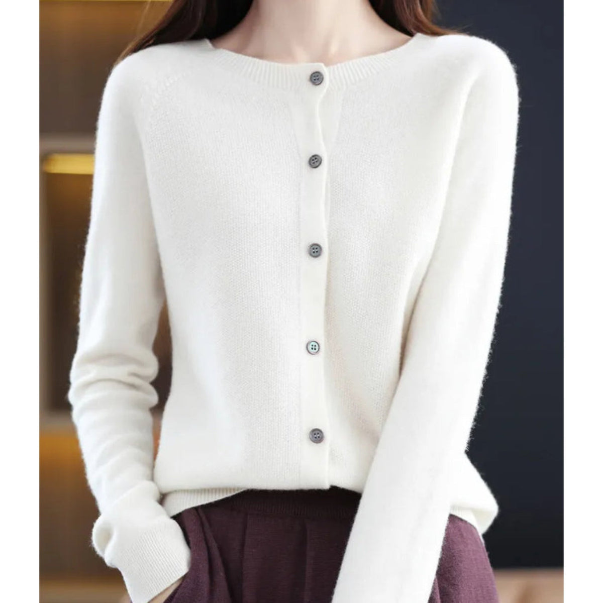 Women's Button-Down Fitted Cardigan