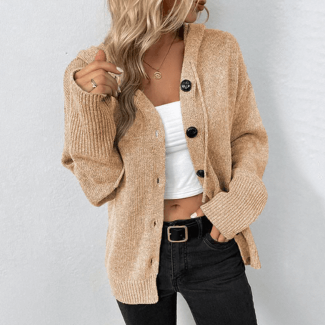 Women's Button-Down Hooded Cardigan