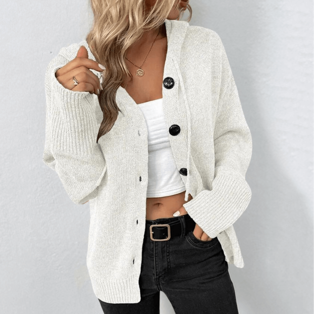 Women's Button-Down Hooded Cardigan