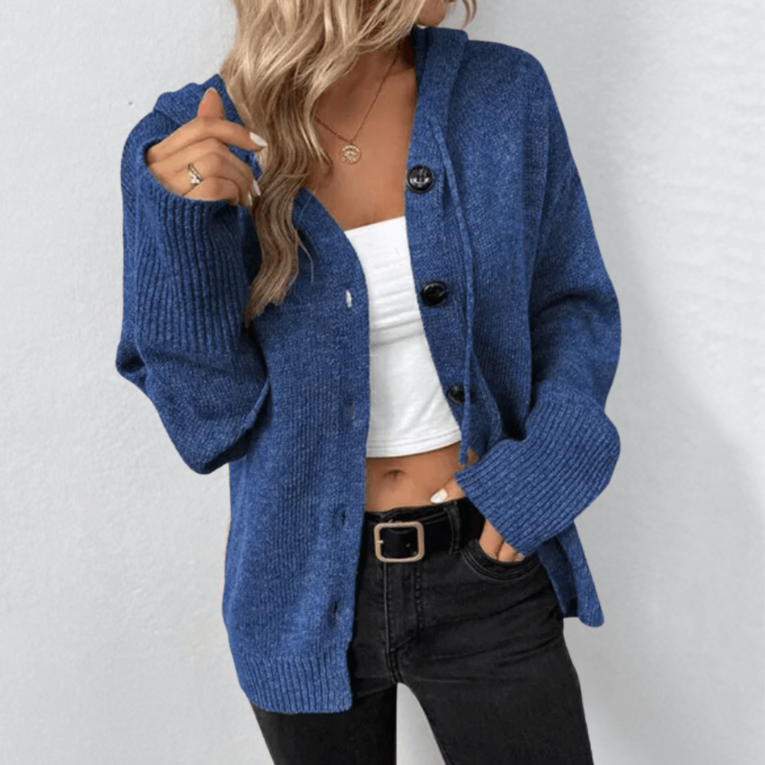 Women's Button-Down Hooded Cardigan
