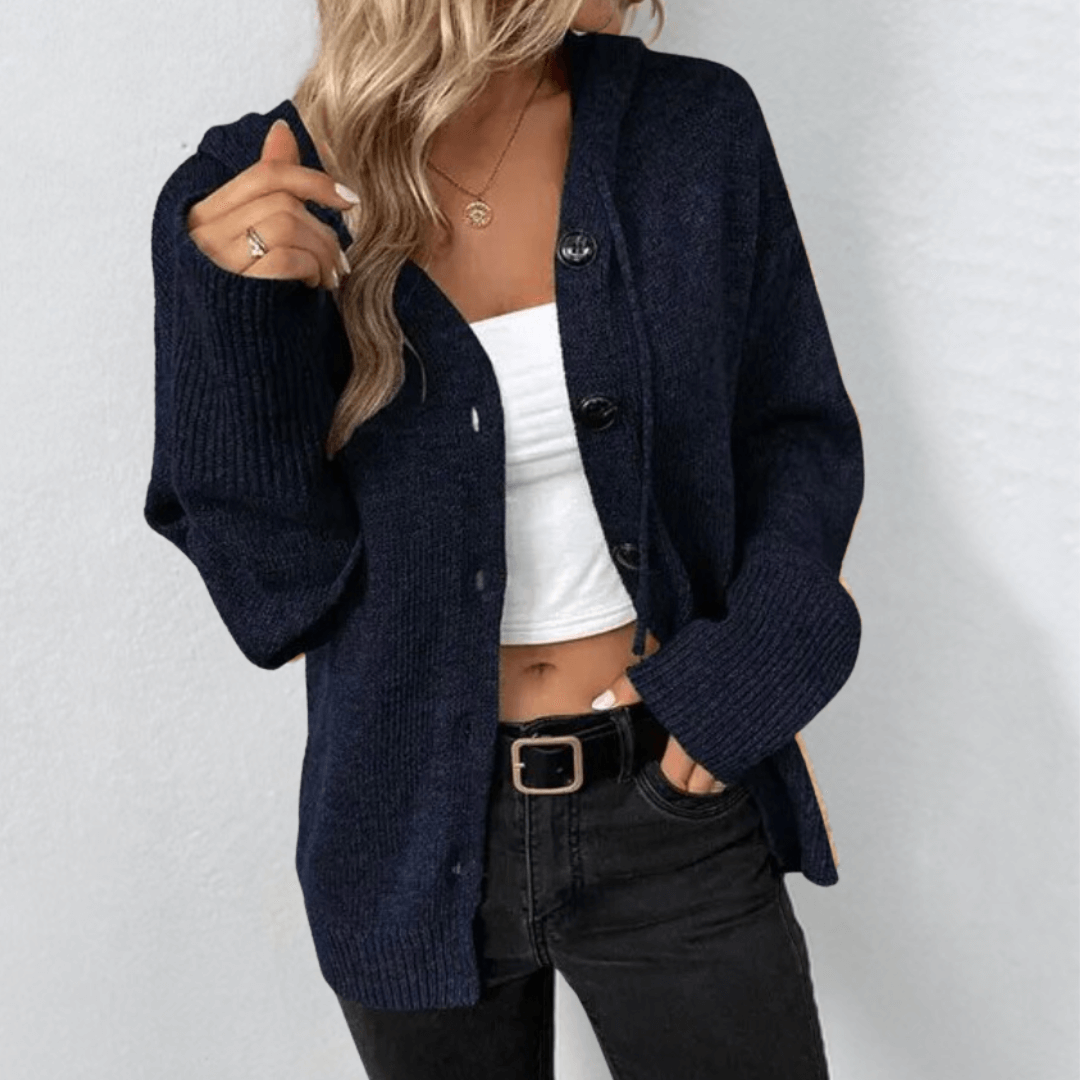 Women's Button-Down Hooded Cardigan