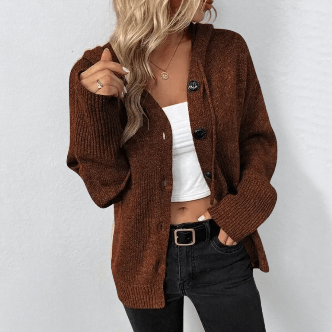 Women's Button-Down Hooded Cardigan