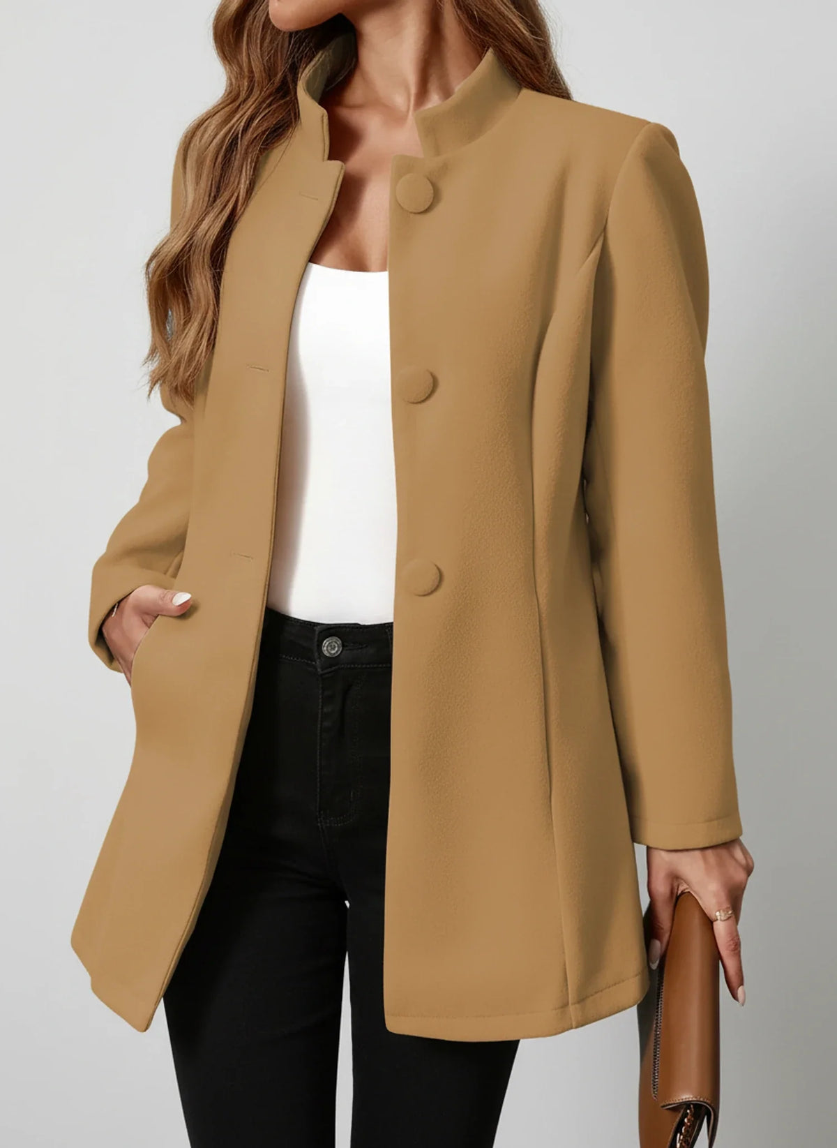 Women's Button-Front A-Line Jacket