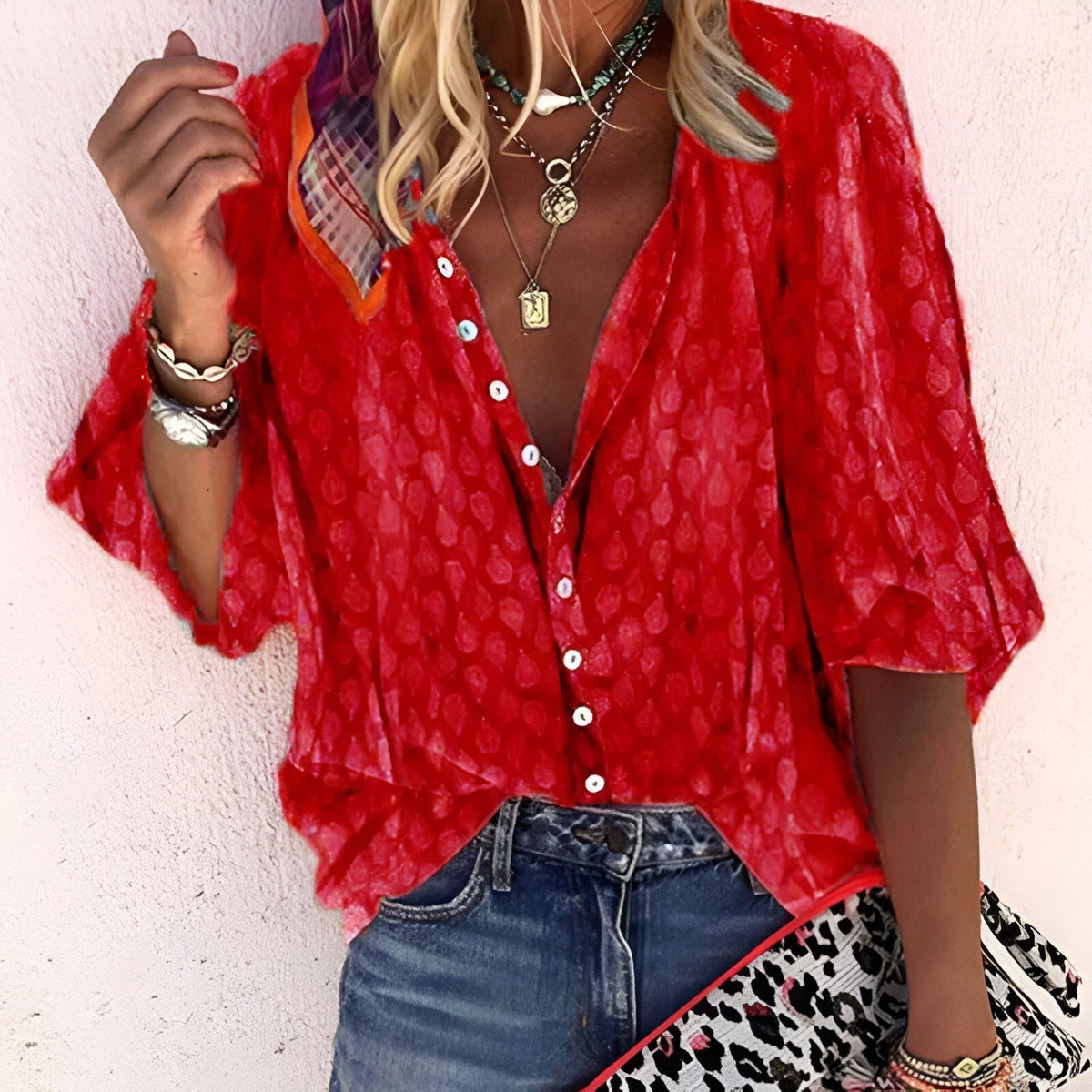 Women's Button-Front Blouse