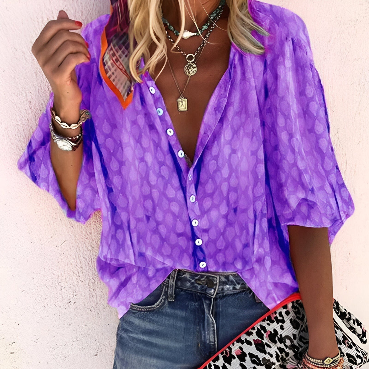 Women's Button-Front Blouse