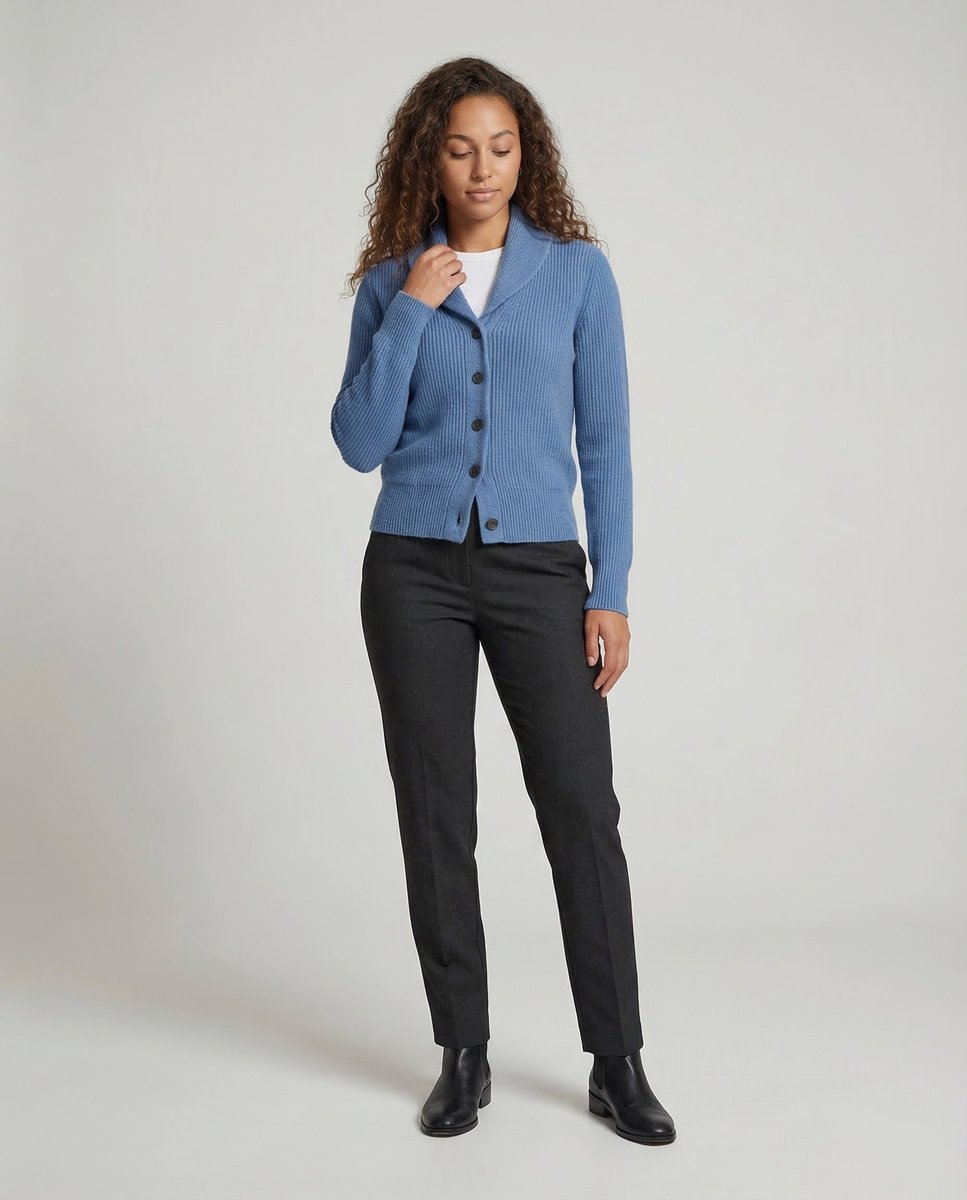 Women's Button-Front Lapel Collar Cardigan