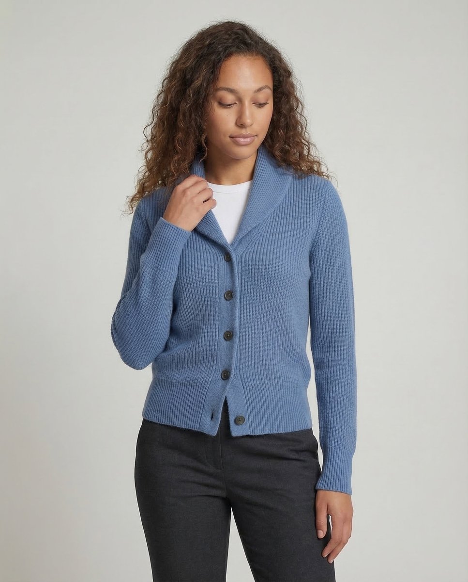 Women's Button-Front Lapel Collar Cardigan