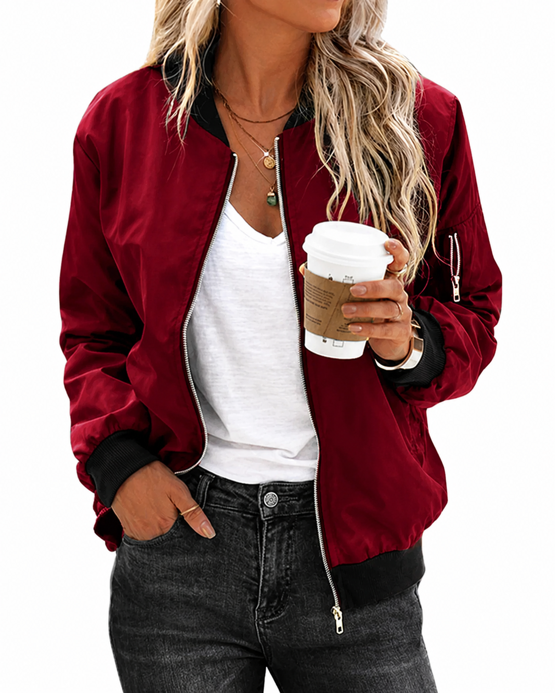 Women's Classic Style Bomber Jacket