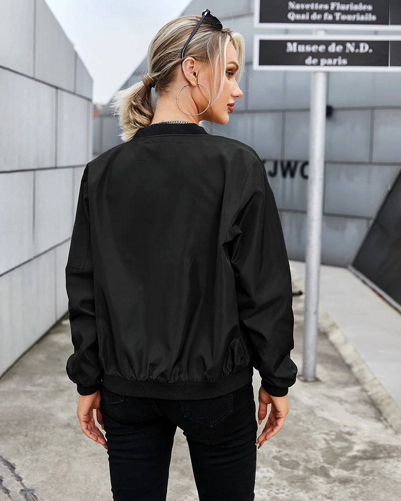 Women's Classic Style Bomber Jacket