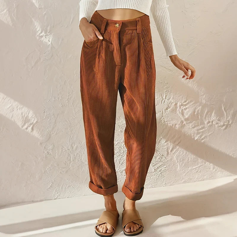 Women's Comfortable High-Waisted Wide-Leg Pants with a Relaxed Look