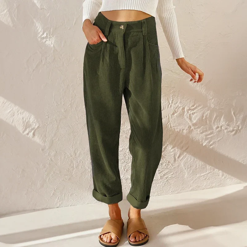 Women's Comfortable High-Waisted Wide-Leg Pants with a Relaxed Look