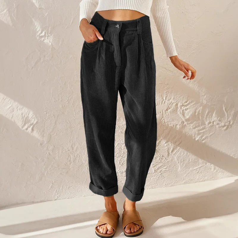 Women's Comfortable High-Waisted Wide-Leg Pants with a Relaxed Look