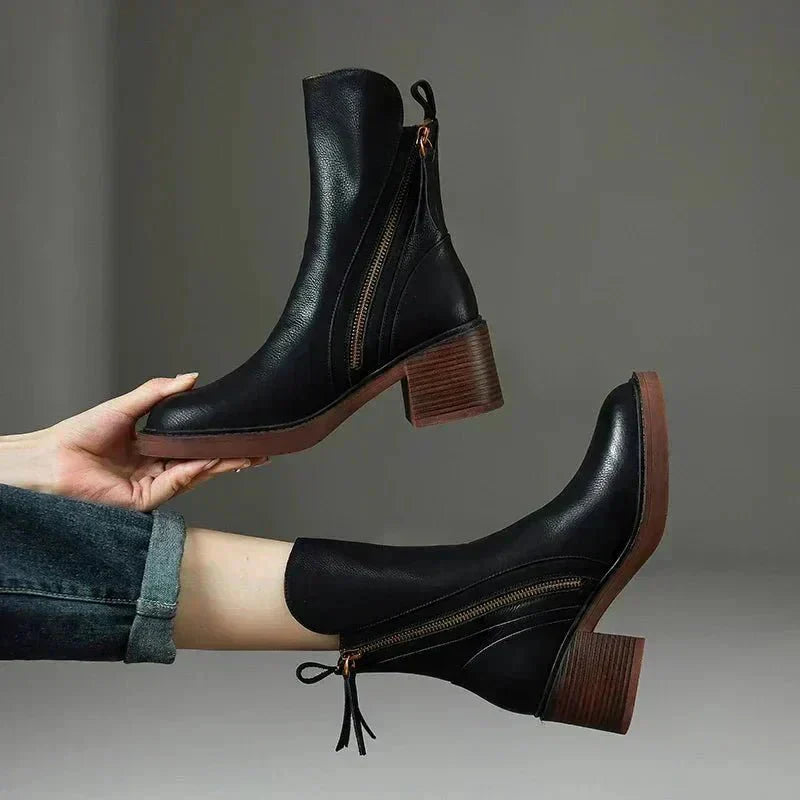 Women's Comfortable Winter Ankle Boots Leather Boots