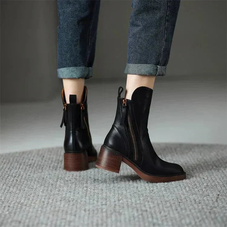 Women's Comfortable Winter Ankle Boots Leather Boots