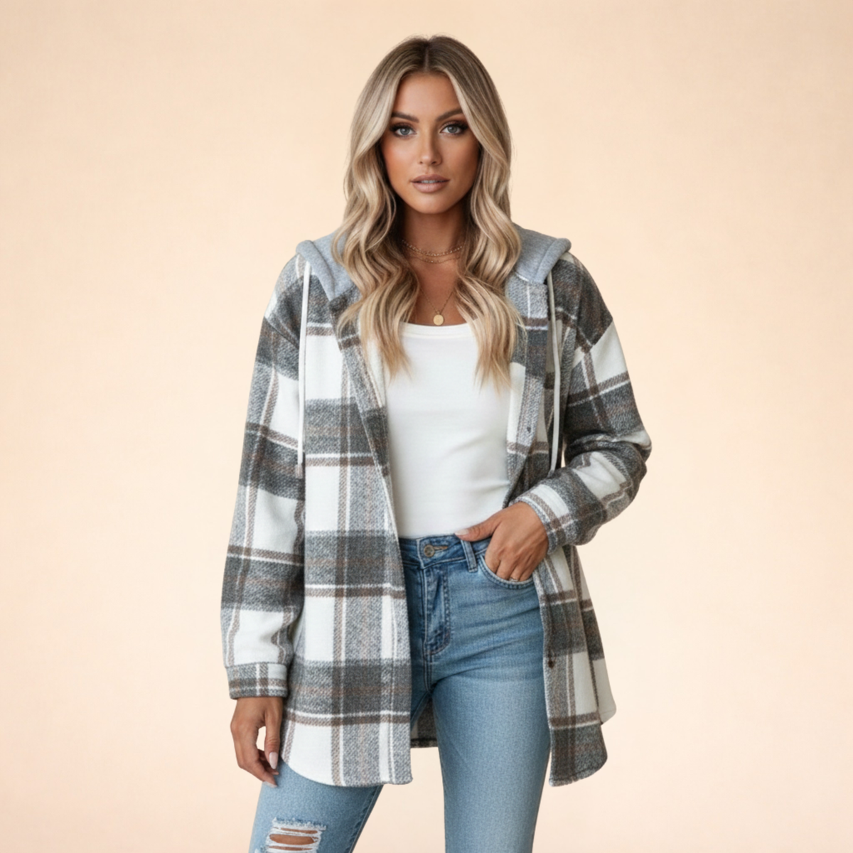 Women's Cozy Checkered Everyday Jacket