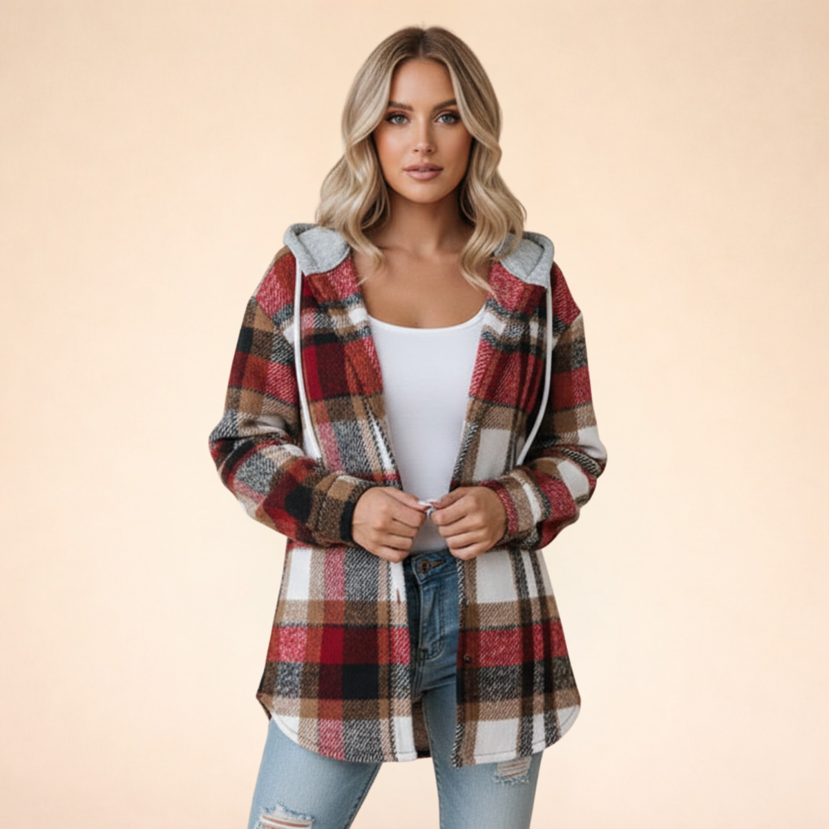 Women's Cozy Checkered Everyday Jacket