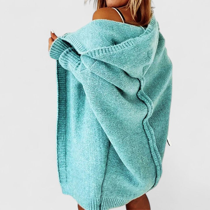 Women's Cozy Hooded Open Front Cardigan