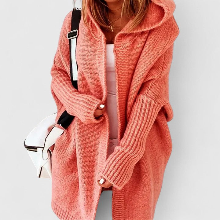 Women's Cozy Hooded Open Front Cardigan
