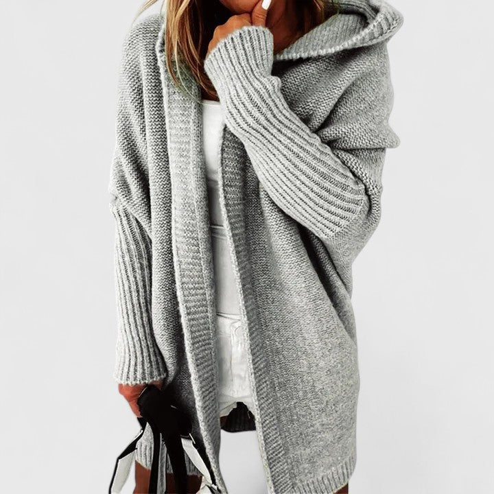 Women's Cozy Hooded Open Front Cardigan