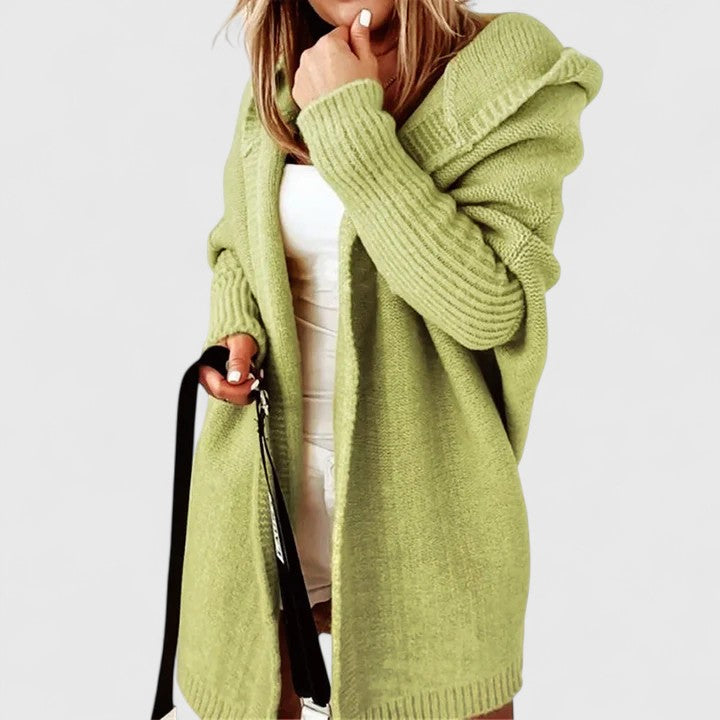Women's Cozy Hooded Open Front Cardigan