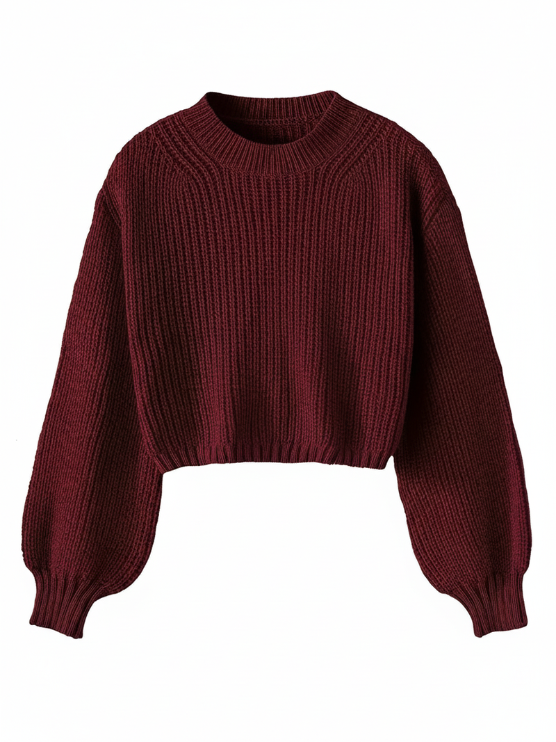 Women's Cropped Crewneck Sweater