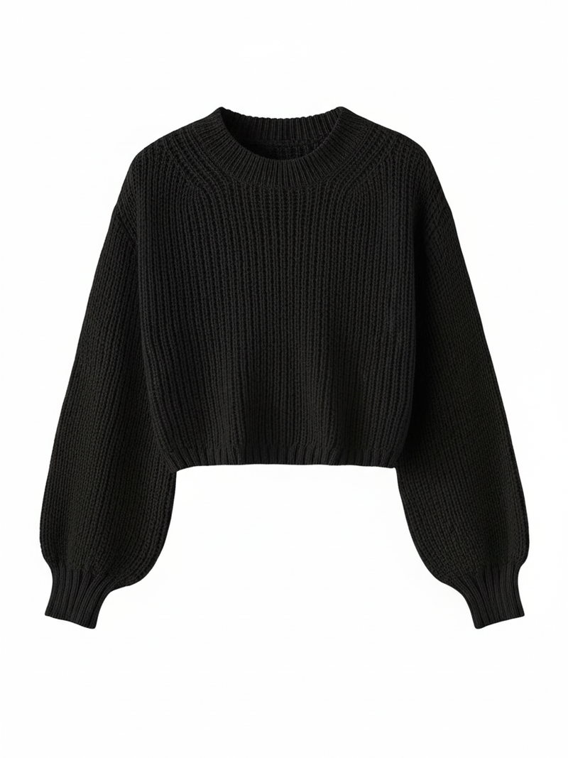 Women's Cropped Crewneck Sweater