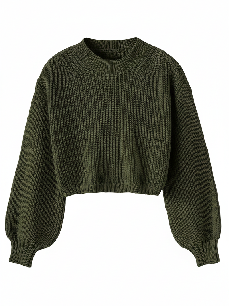 Women's Cropped Crewneck Sweater