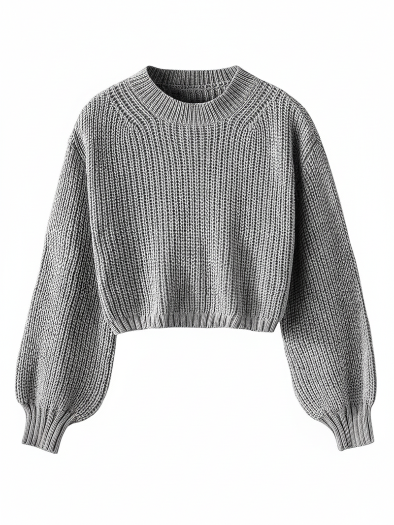 Women's Cropped Crewneck Sweater