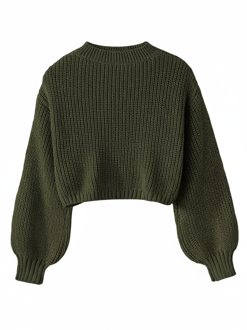 Women's Cropped Crewneck Sweater