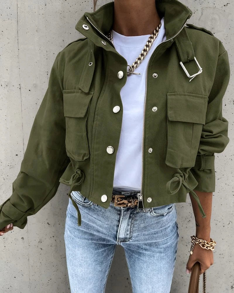 Women's Cropped Military Jacket