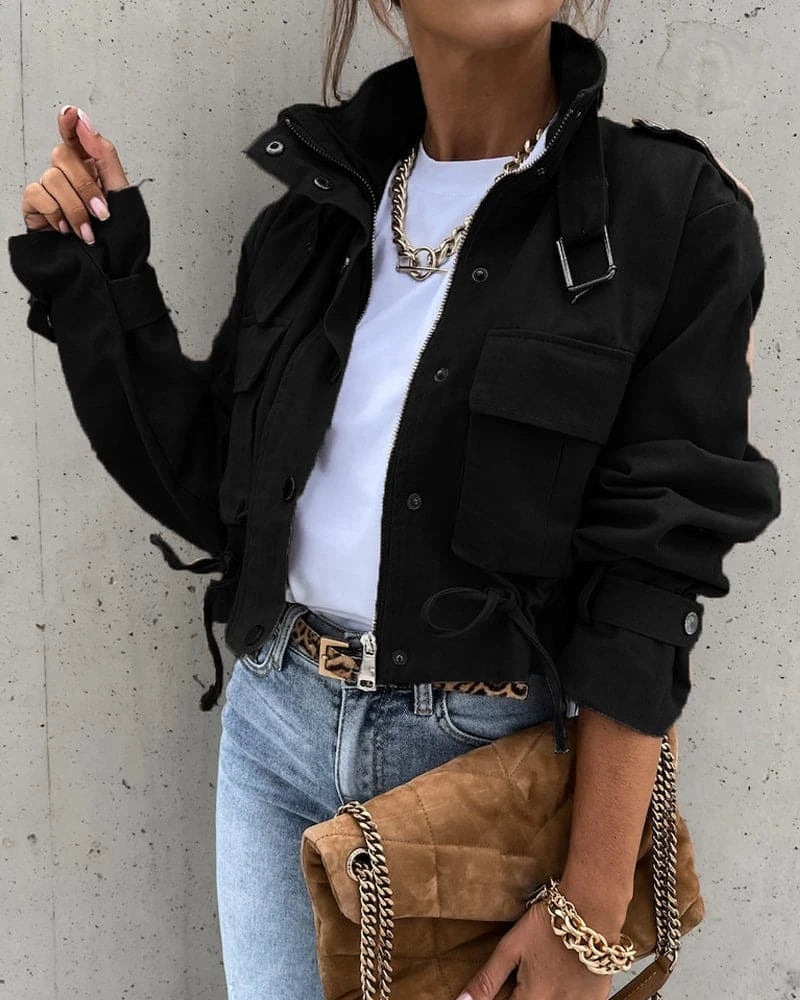 Women's Cropped Military Jacket